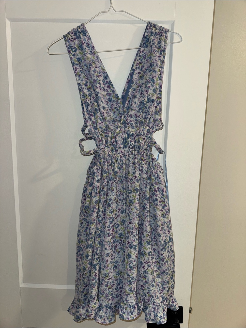 Floral V-Neck Summer Dress in Purple
